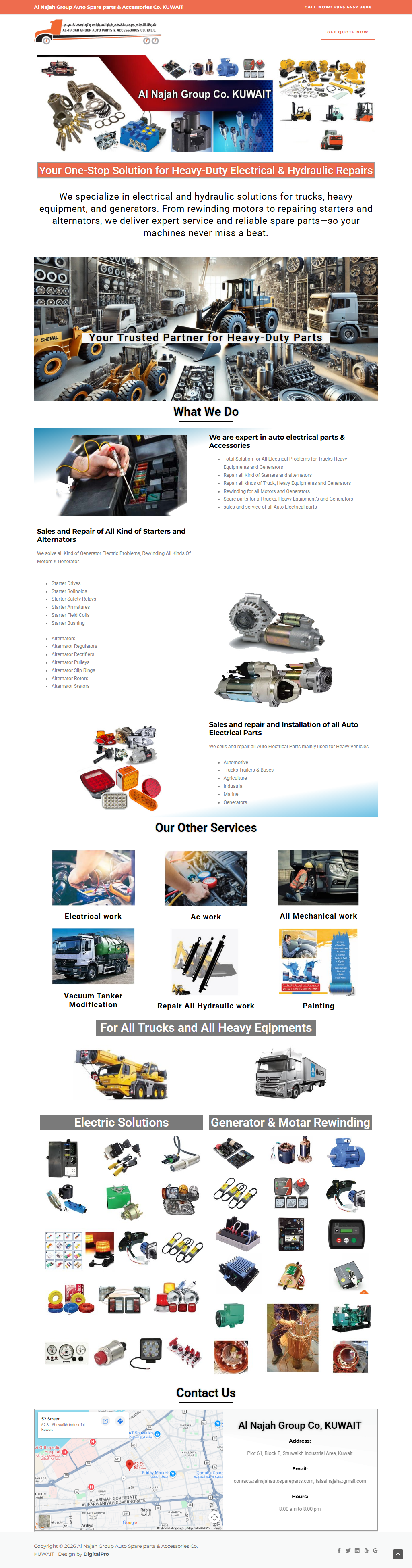 Al Najah Auto Spare Parts website