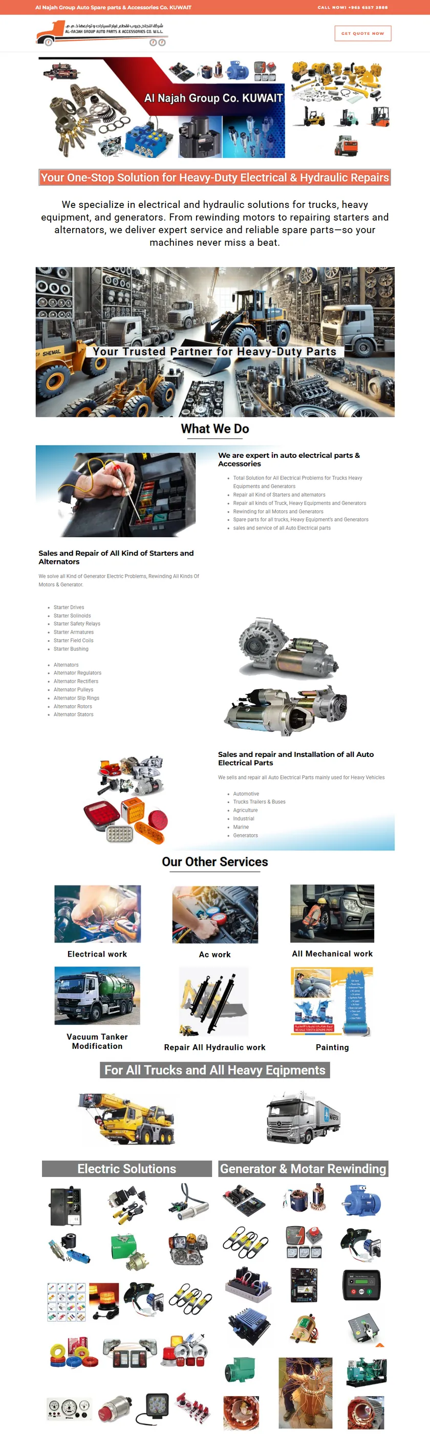 Al Najah Auto Spare Parts website