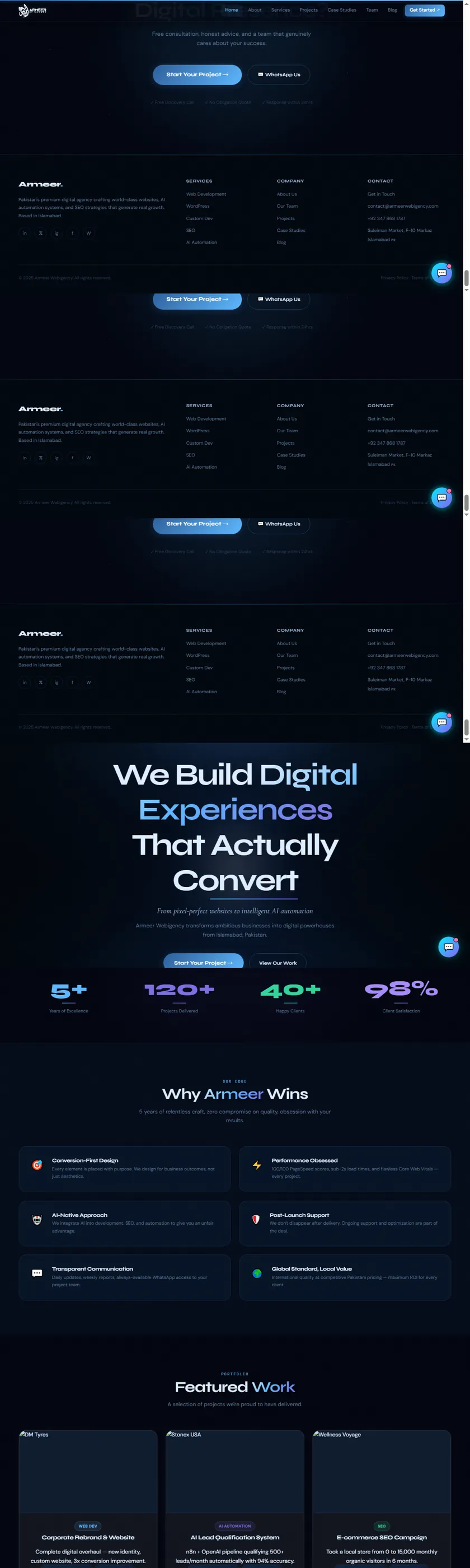 Armeer Webigency website