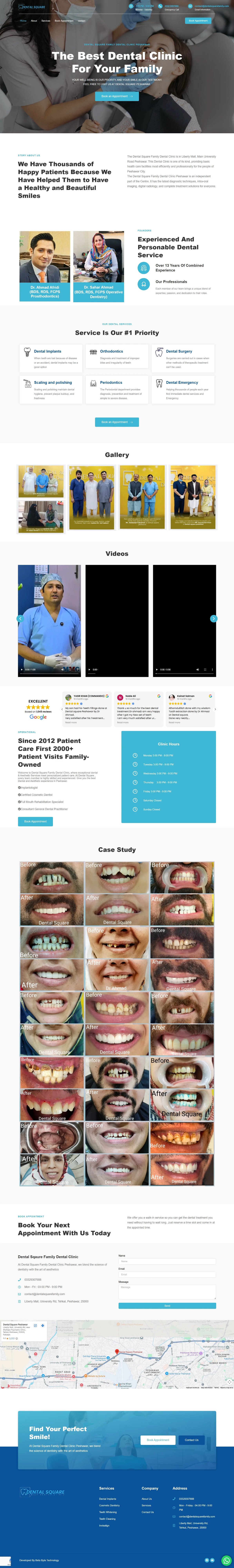 Dental Square Family Dental Clinic website — Peshawar
