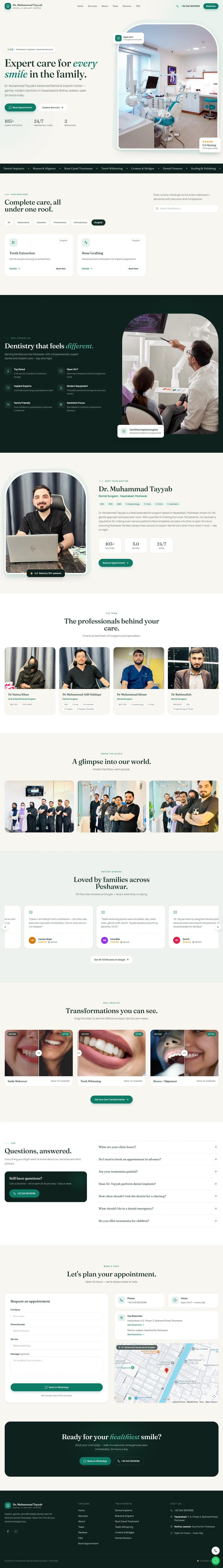 Dr Muhammad Tayyab Advanced Dental & Implant Center website — Hayatabad, Peshawar