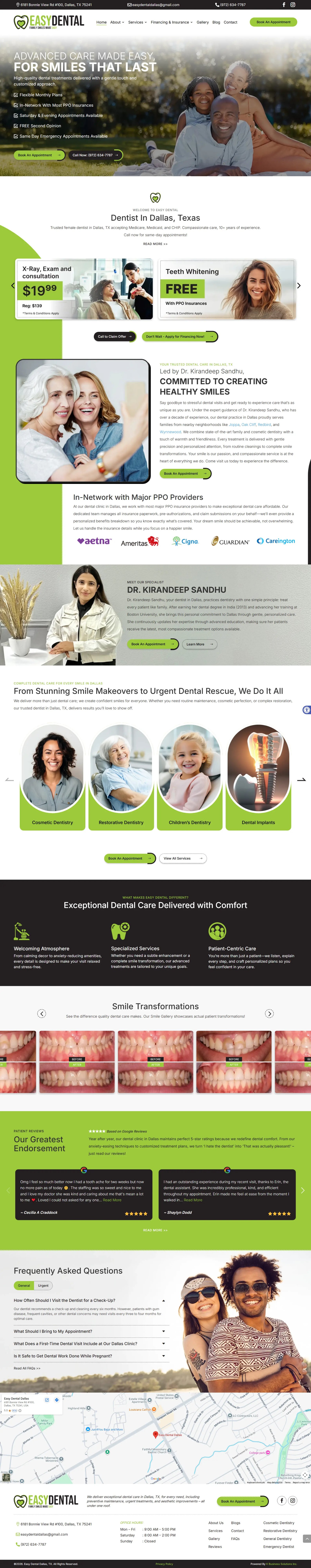 Easy Dental website — Dallas, Texas