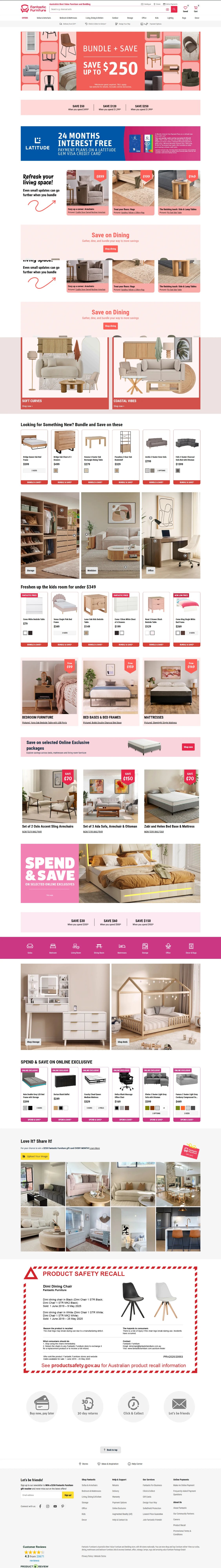Fantastic Furniture Australia e-commerce website