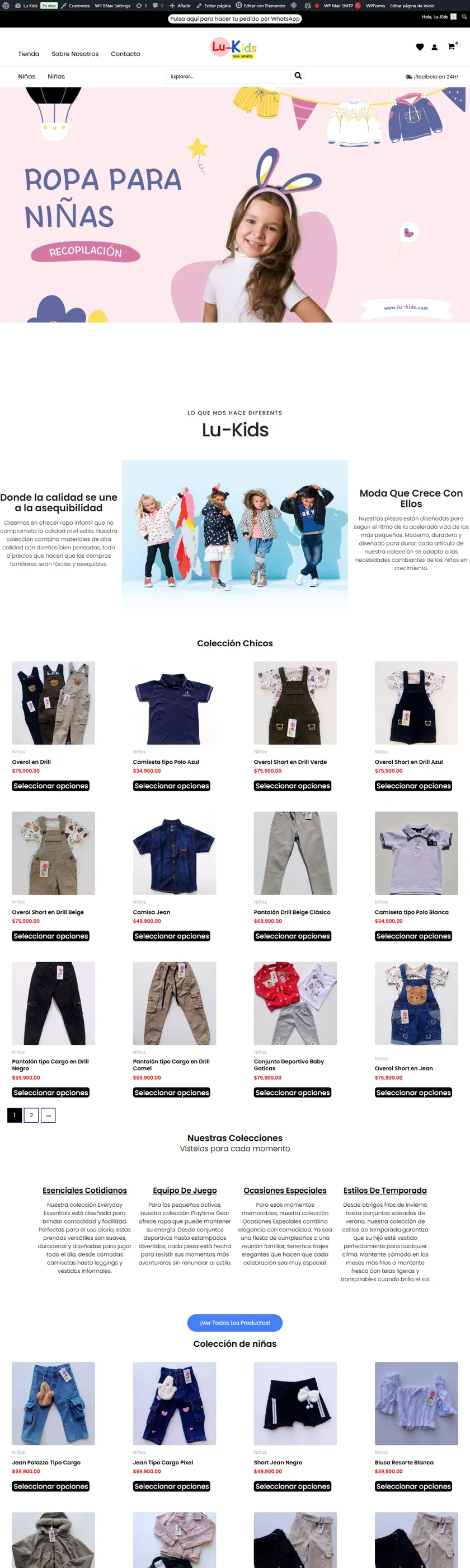 Lu-Kids children clothing website