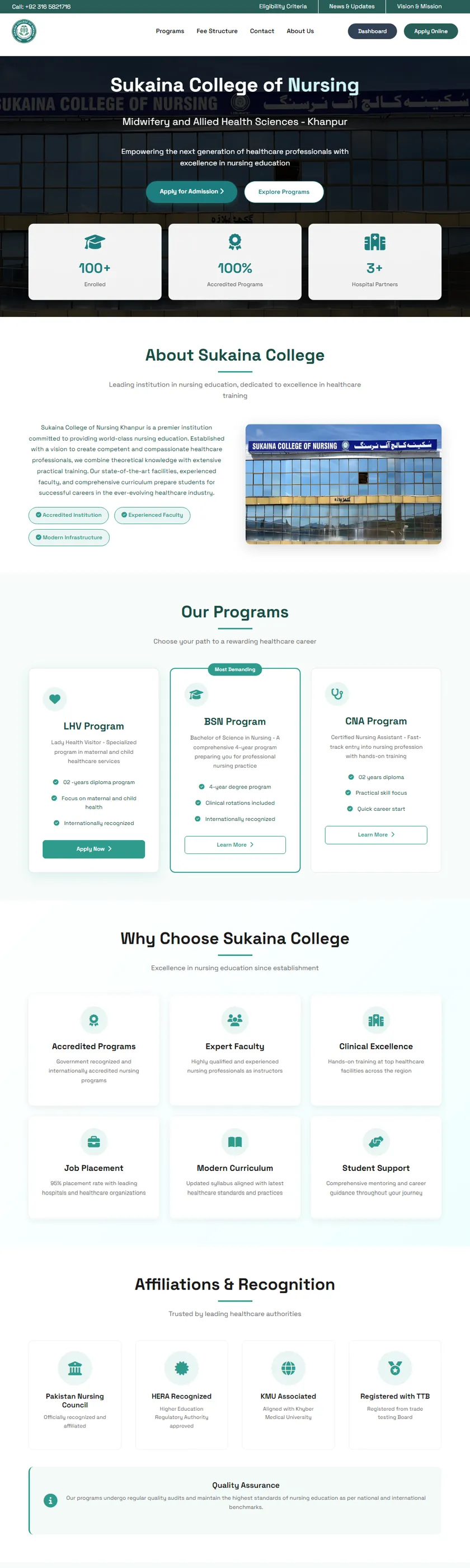 Sukaina College of Nursing portal
