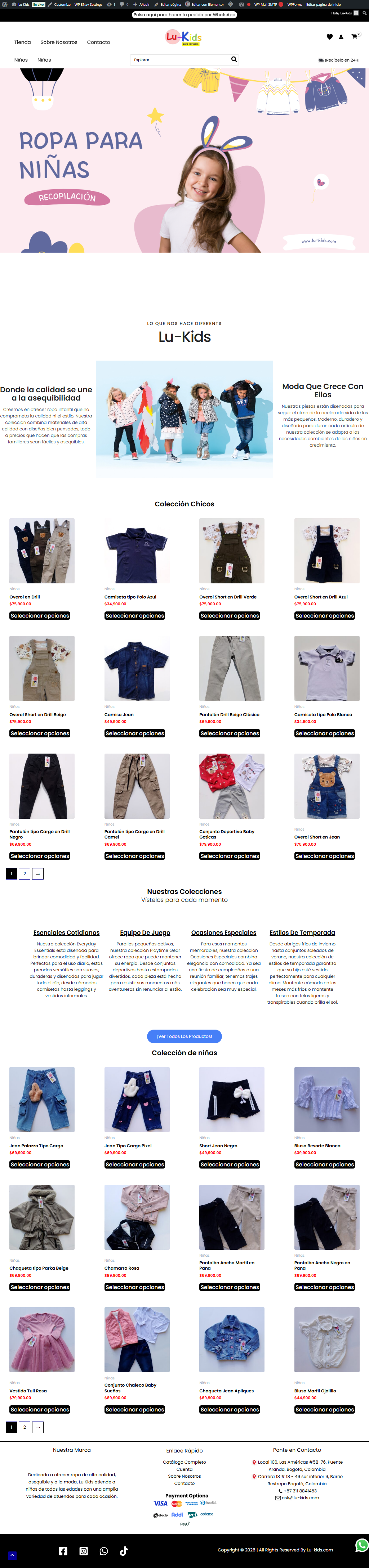 Lu-Kids children clothing website